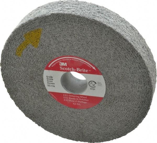 3M - 6" Diam, 1" Face Width, 1" Center Hole, Fine Grade, Silicon Carbide Deburring Wheel - Convolute, Hard Density 8 Grade, 6,000 RPM - Benchmark Tooling