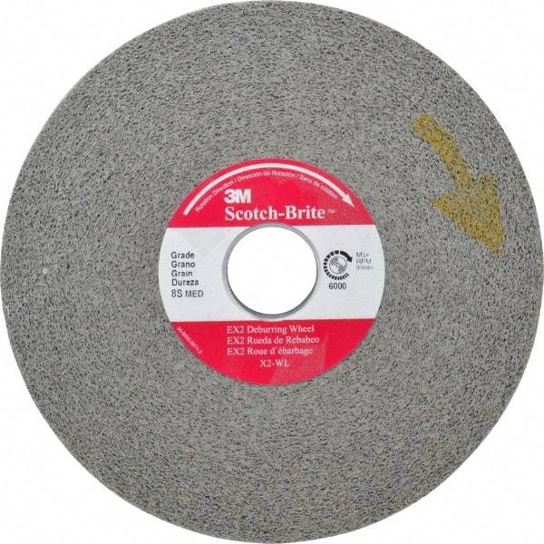 3M - 6" Diam, 1" Face Width, 1" Center Hole, Medium Grade, Silicon Carbide Deburring Wheel - Convolute, Hard Density 8 Grade, 6,000 RPM - Benchmark Tooling
