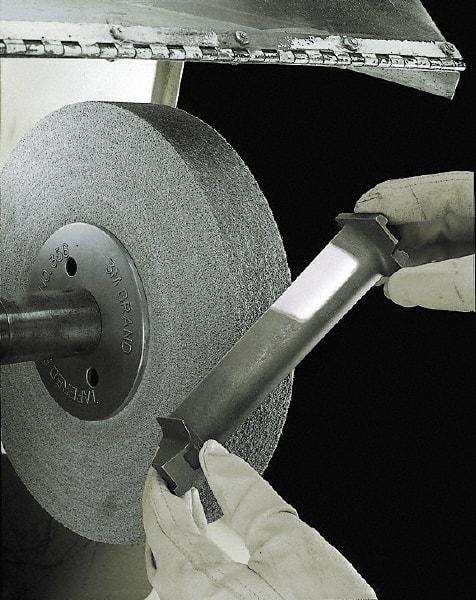 3M - 12" Diam, 3" Face Width, 5" Center Hole, Medium Grade, Aluminum Oxide Deburring Wheel - Convolute, Medium Density 5 Grade, 3,000 RPM - Benchmark Tooling