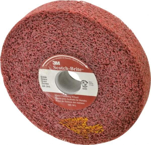 3M - 6" Diam, 1" Face Width, 1" Center Hole, Coarse Grade, Aluminum Oxide Deburring Wheel - Convolute, Soft Density 4 Grade, 6,000 RPM - Benchmark Tooling