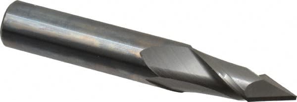 Melin Tool - 7/16" Diam, 1" LOC, 2 Flute, 60° Point Angle, Solid Carbide Drill Mill - Uncoated, 2-3/4" OAL, 7/16" Shank Diam - Benchmark Tooling
