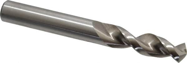 Accupro - 31/64" 130° Parabolic Flute Cobalt Screw Machine Drill Bit - Bright Finish, Right Hand Cut, 2.008" Flute Length, 4.016" OAL, Split Point, Straight Shank - Benchmark Tooling