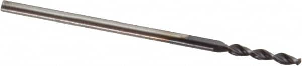 Accupro - 0.0472" 130° Parabolic Flute Cobalt Screw Machine Drill Bit - TiAlN Finish, Right Hand Cut, 0.315" Flute Length, 1.181" OAL, Standard Point, Straight Shank - Benchmark Tooling