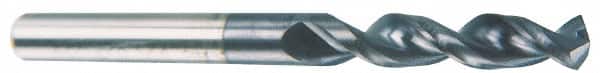 Accupro - 0.3425" 130° Parabolic Flute Cobalt Screw Machine Drill Bit - TiAlN Finish, Right Hand Cut, 1.575" Flute Length, 3.307" OAL, Split Point, Straight Shank - Benchmark Tooling