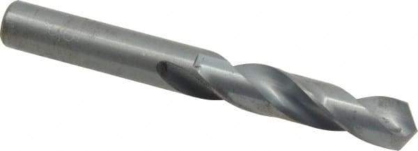 Interstate - 3/8" 118° Spiral Flute High Speed Steel Screw Machine Drill Bit - Oxide Finish, Right Hand Cut, 1-13/16" Flute Length, 3-1/8" OAL, Standard Point, Straight Shank - Benchmark Tooling