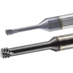Iscar - M2.5x0.45 ISO, 0.077" Cutting Diam, 3 Flute, Solid Carbide Helical Flute Thread Mill - Internal Thread, 0.3" LOC, 2-1/2" OAL, 1/4" Shank Diam - Exact Industrial Supply
