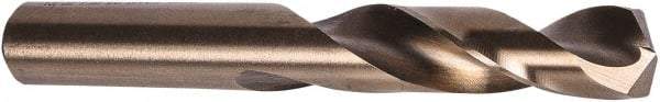 Precision Twist Drill - 0.316" 135° Spiral Flute Cobalt Screw Machine Drill Bit - Oxide/Gold Finish, Right Hand Cut, 1-11/16" Flute Length, 2-15/16" OAL, Split Point, Straight Shank - Benchmark Tooling