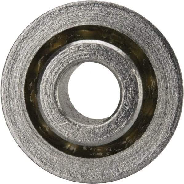 Value Collection - 1/4" Bore Diam, 11/16" OD, Open Unground Full Complement Radial Ball Bearing - With Flange, 1 Row, Round Bore, 287 Lb Dynamic Capacity - Benchmark Tooling