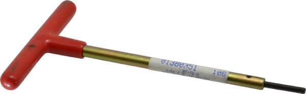 Made in USA - 9/64" Hex, T-Handle, Hex Key - 6" OAL, Chromalloy Steel, Inch System of Measurement - Benchmark Tooling