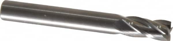 OSG - 1/4", 1/2" LOC, 1/4" Shank Diam, 2" OAL, 4 Flute, Solid Carbide Square End Mill - Single End, Uncoated, Spiral Flute, 30° Helix, Centercutting, Right Hand Cut, Right Hand Flute, Series 414 - Benchmark Tooling