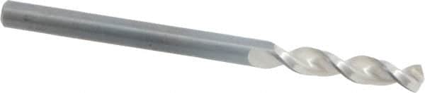 Walter-Titex - #28 130° Parabolic Flute Vanadium High Speed Steel Screw Machine Drill Bit - Bright Finish, Right Hand Cut, 25/32" Flute Length, 2-1/16" OAL, Split Point, Straight Shank - Benchmark Tooling