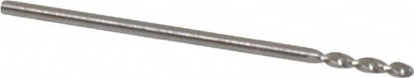 Walter-Titex - #59 130° Parabolic Flute Vanadium High Speed Steel Screw Machine Drill Bit - Bright Finish, Right Hand Cut, 0.236" Flute Length, 1-1/32" OAL, Split Point, Straight Shank - Benchmark Tooling