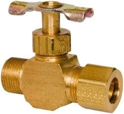 Eaton - 150 Max psi, 3/8" Pipe, Brass, Inline Instrumentation Needle Valve - Compression x Compression End Connections - Benchmark Tooling