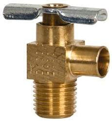 Eaton - 3/8" Pipe, Steel Hose to Pipe Drain Cock & Shutoff Valve - 1/4 Thread, 150 Max psi - Benchmark Tooling