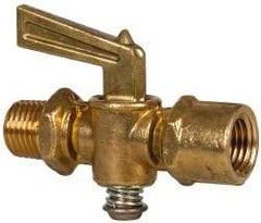 Eaton - Steel Pipe Fitting Drain Cock & Shutoff Valve - 1/4 Thread, 30 Max psi - Benchmark Tooling