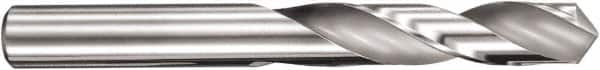 SGS - 8.5mm 145° Spiral Flute Solid Carbide Screw Machine Drill Bit - TiN Finish, Right Hand Cut, 37mm Flute Length, 79mm OAL, Four Facet Point, Straight Shank - Benchmark Tooling