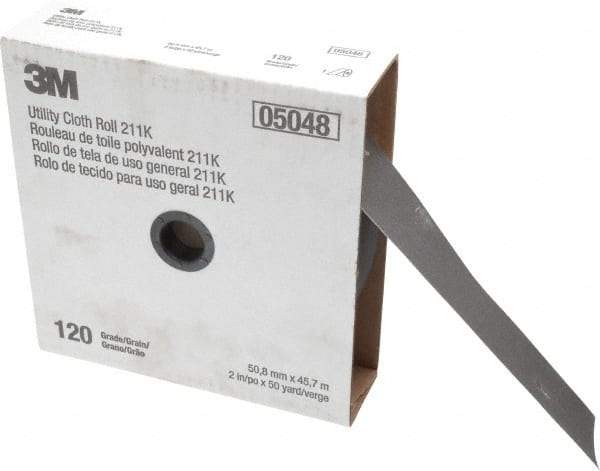 3M - 2" x 50 Yd 120 Grit Aluminum Oxide Cloth Roll - Fine Grade, J Weighted Backing - Benchmark Tooling