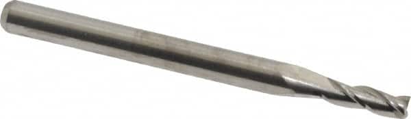 M.A. Ford - 3/32", 9/32" LOC, 1/8" Shank Diam, 1-1/2" OAL, 3 Flute, Solid Carbide Square End Mill - Single End, Uncoated, Spiral Flute, 30° Helix, Centercutting, Right Hand Cut, Right Hand Flute, Series 116 - Benchmark Tooling