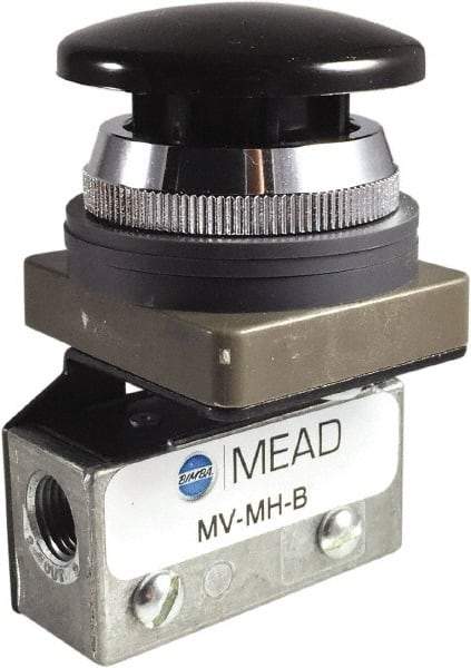 Mead - 0.11 CV Rate, 3 Way Pilot Air Valve - Mushroom Head Actuator - Benchmark Tooling