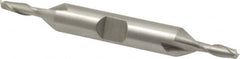Interstate - 5/32", 7/16" LOC, 3/8" Shank Diam, 3-1/8" OAL, 2 Flute, High Speed Steel Square End Mill - Double End, Uncoated, Spiral Flute, 30° Helix, Centercutting, Right Hand Cut, Right Hand Flute - Benchmark Tooling
