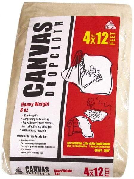 TRIMACO - Heavyweight 8 oz Canvas Drop Cloth - 12' x 4' - Benchmark Tooling