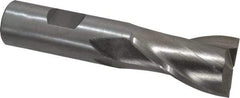 Interstate - 15/16", 1-1/2" LOC, 3/4" Shank Diam, 3-3/4" OAL, 2 Flute, High Speed Steel Square End Mill - Single End, Uncoated, Spiral Flute, 30° Helix, Centercutting, Right Hand Cut, Right Hand Flute - Benchmark Tooling