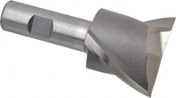 Interstate - 2", 1-5/8" LOC, 3/4" Shank Diam, 3-7/8" OAL, 2 Flute, High Speed Steel Square End Mill - Single End, Uncoated, Spiral Flute, 30° Helix, Centercutting, Right Hand Cut, Right Hand Flute - Benchmark Tooling