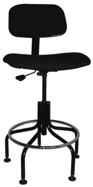 Bevco - Ergonomic Chair with Welded Footring - Cloth Seat, Black - Benchmark Tooling