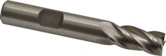 Interstate - 23/64", 3/4" LOC, 3/8" Shank Diam, 2-1/2" OAL, 4 Flute, High Speed Steel Square End Mill - Single End, Uncoated, Spiral Flute, 30° Helix, Right Hand Cut, Right Hand Flute - Benchmark Tooling