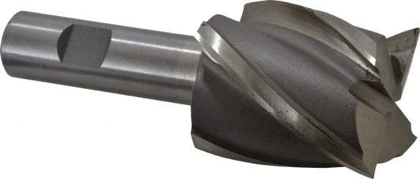 Interstate - 1-3/4", 2" LOC, 3/4" Shank Diam, 4-1/2" OAL, 4 Flute, High Speed Steel Square End Mill - Single End, Uncoated, Spiral Flute, 30° Helix, Right Hand Cut, Right Hand Flute - Benchmark Tooling
