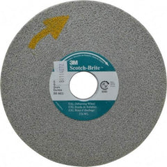 3M - 6" Diam, 1/2" Face Width, 1" Center Hole, Medium Grade, Aluminum Oxide Deburring Wheel - Convolute, Hard Density 8 Grade, 6,000 RPM - Benchmark Tooling