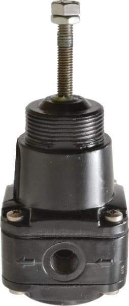 Norgren - 1/4 NPT Port, 17 CFM, Aluminum Instrumentation Regulator - 0.6 to 30 psi Range, 290 Max psi Supply Pressure, 1/4" Gauge Port Thread, 2.48" Wide x 5.71" High - Benchmark Tooling