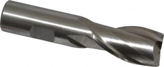 Interstate - 22mm, 1-1/2" LOC, 3/4" Shank Diam, 3-3/4" OAL, 2 Flute, Cobalt Square End Mill - Single End, Uncoated, Spiral Flute, Centercutting, Right Hand Cut, Right Hand Flute - Benchmark Tooling