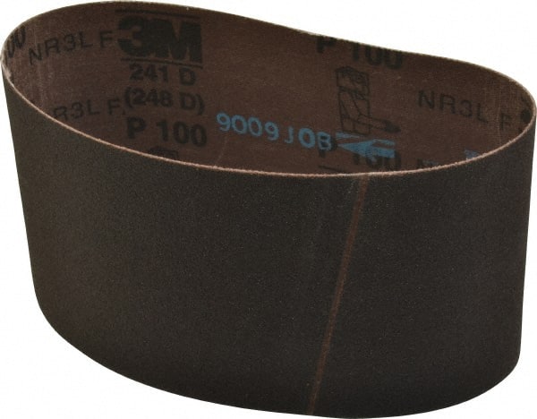 3M - 3-1/2" Wide x 15-1/2" OAL, 100 Grit, Aluminum Oxide Abrasive Belt - Benchmark Tooling
