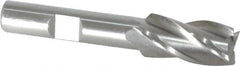Interstate - 1/2", 1" LOC, 3/8" Shank Diam, 2-11/16" OAL, 4 Flute, Cobalt Square End Mill - Single End, Uncoated, Spiral Flute, 30° Helix, Centercutting, Right Hand Cut, Right Hand Flute - Benchmark Tooling