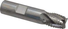 Interstate - 5/8" Diam, Coarse Pitch, 3/4" LOC, 4 Flute Cobalt Roughing Square End Mill - Uncoated, 2-7/8" OAL, 5/8" Shank Diam, Single End, Centercutting - Benchmark Tooling