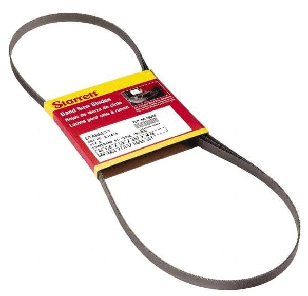 Starrett - 3' 8-7/8" Long x 0.02" Thick, 14 Teeth per Inch, Portable Band Saw Blade - Bi-Metal Blade, High Speed Steel Teeth, Toothed Edge - Benchmark Tooling