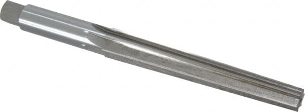 Interstate - 0.45" Small End, 0.617" Large End, 9/16" Shank, 4" Flute, Brown and Sharpe Taper Reamer #5 - Benchmark Tooling