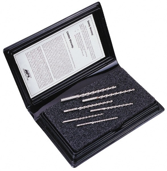 Alvord Polk - #0 to #5 Pin, 0.1287 to 0.2409" Diam, 0.1287 to 0.2409" Small End, Straight Shank, Taper Pin Reamer Set - Benchmark Tooling
