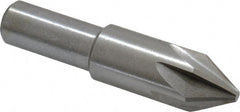 Interstate - 5/8" Head Diam, 1/2" Shank Diam, 6 Flute 60° High Speed Steel Countersink - Benchmark Tooling