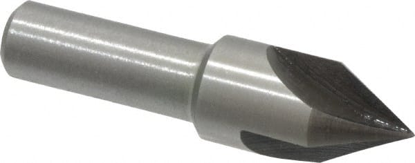 Interstate - 1/2" Head Diam, 3/8" Shank Diam, 3 Flute 60° High Speed Steel Countersink - Benchmark Tooling