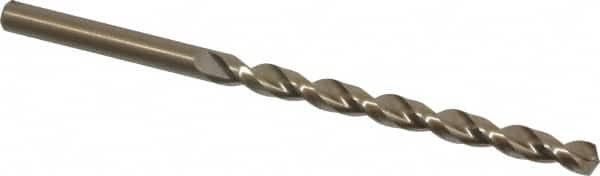 Cleveland - 3/16" 135° Cobalt Jobber Drill - Oxide/Gold Finish, Right Hand Cut, Parabolic Flute, Straight Shank, 3-1/2" OAL, Split Point - Benchmark Tooling