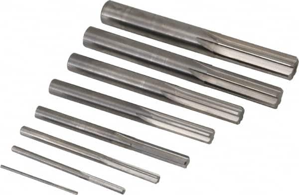 Value Collection - 1/16" to 1/2", Chucking Reamer Set - Straight Flute, Right Hand Cut, 8 Pieces - Benchmark Tooling