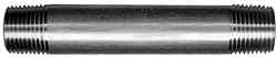 Merit Brass - Schedule 80, 2" Pipe x 120" Long, Grade 304 Stainless Steel Pipe Nipple - Seamless & Threaded - Benchmark Tooling