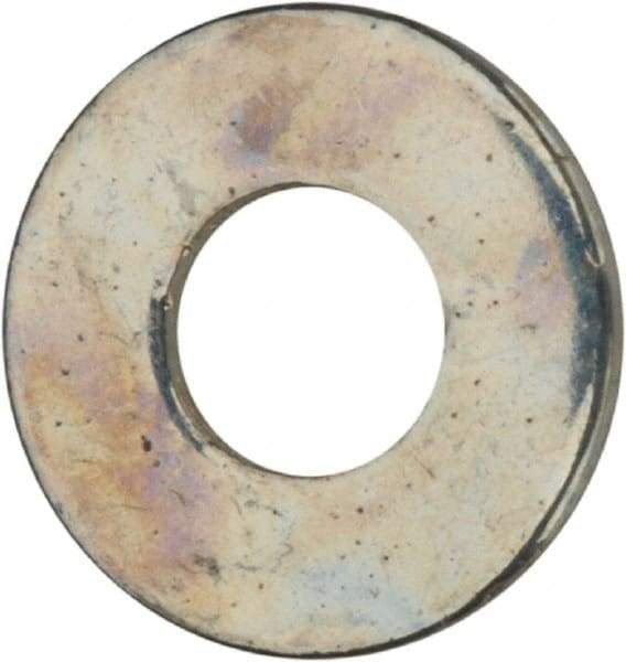 Value Collection - #2 Screw, Grade 2 Steel SAE Flat Washer - 3/32" ID x 7/32" OD, 0.021" Thick, Zinc-Plated Finish - Benchmark Tooling