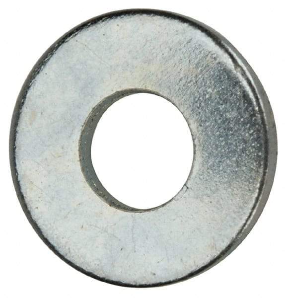 Value Collection - #4 Screw, Grade 2 Steel SAE Flat Washer - 1/8" ID x 5/16" OD, 0.04" Thick, Zinc-Plated Finish - Benchmark Tooling