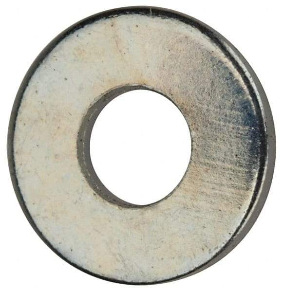 Value Collection - #4 Screw, Grade 2 Steel SAE Flat Washer - 1/8" ID x 5/16" OD, 0.04" Thick, Zinc-Plated Finish - Benchmark Tooling
