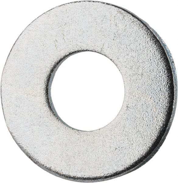 Value Collection - #12 Screw, Grade 2 Steel SAE Flat Washer - 1/4" ID x 9/16" OD, 0.08" Thick, Zinc-Plated Finish - Benchmark Tooling