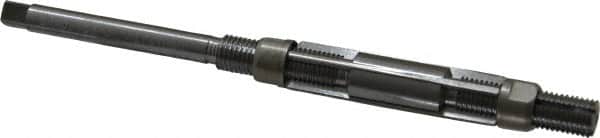Made in USA - Size 4/A, Straight Shank Hand Adjustable Reamer - 4-3/8" OAL, Right Hand Cut, 4 Blades, High Speed Steel, Bright Finish - Benchmark Tooling