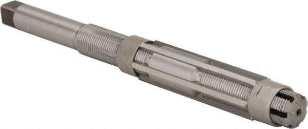 Made in USA - Size H, Straight Shank Hand Adjustable Reamer - 9" OAL, Right Hand Cut, High Speed Steel, Bright Finish - Benchmark Tooling